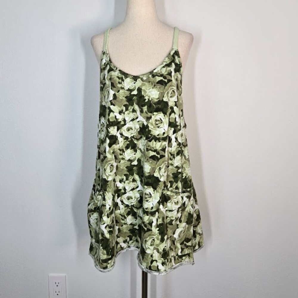 Free People Green Floral Mini Dress